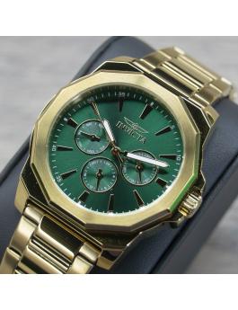 Invicta Speedway 46856 Moška ura - Quartz mehanizem - Nerjaveče jeklo z zelenim številčnico - 42 mm