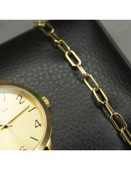 Invicta Wildflower 47271 Damenuhr - Quarzwerk - Edelstahl mit goldenem Zifferblatt - 34 mm