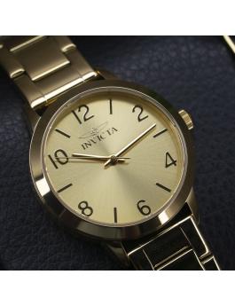 Invicta Wildflower 47271 Damenuhr - Quarzwerk - Edelstahl mit goldenem Zifferblatt - 34 mm