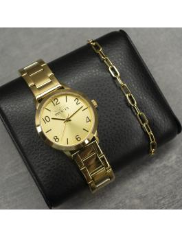 Invicta Wildflower 47271 Damenuhr - Quarzwerk - Edelstahl mit goldenem Zifferblatt - 34 mm