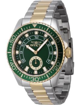 Invicta Pro Diver 47129 Relógio Masculino - Movimento de Quartzo - Aço Inoxidável com Mostrador Verde - 44 mm
