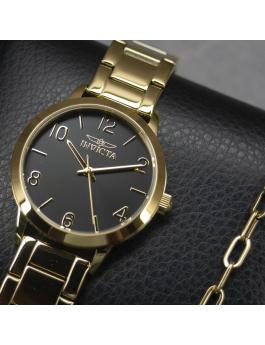 Invicta Wildflower 47273 Orologio da Donna - Movimento al Quarzo - Acciaio Inossidabile con Quadrante Nero - 34 mm