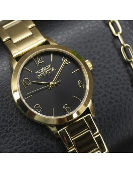 Invicta Wildflower 47273 Orologio da Donna - Movimento al Quarzo - Acciaio Inossidabile con Quadrante Nero - 34 mm
