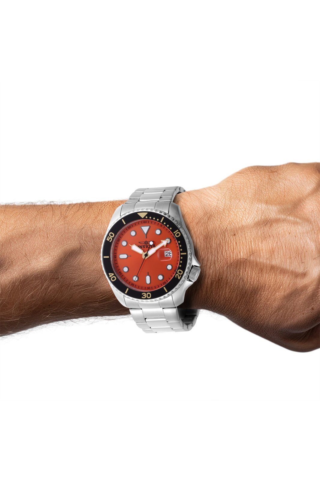 Invicta Pro Diver 47159 Men's Watch - Quartz Movement - Stainless Steel with Orange Dial - 46 mm