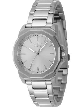 Invicta Speedway 47337 Reloj para Mujer - Movimiento de Cuarzo - Acero Inoxidable con Esfera Plateada - 34 mm