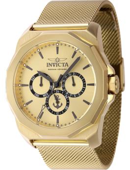 Invicta OCEAN VOYAGE 46255 Herrklocka - Kvarts Urverk - Rostfritt Stål med Guld Urskiva - 44 mm