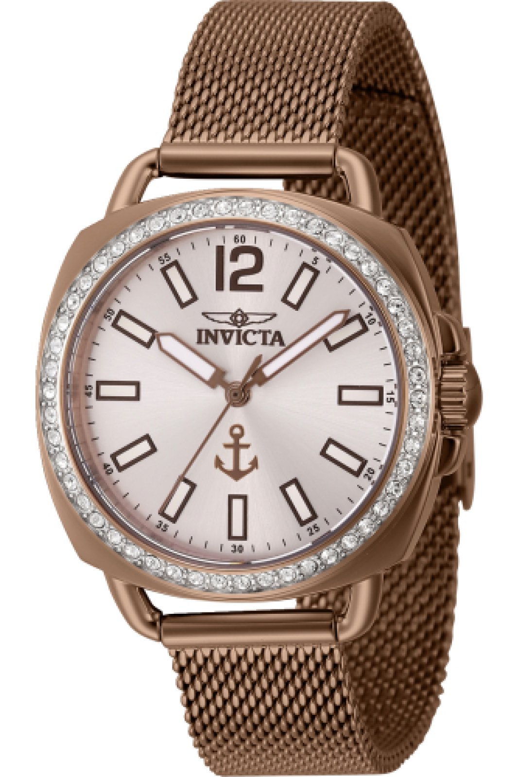 Invicta OCEAN VOYAGE 46295 Γυναικείο Ρολόι - Μηχανισμός Quartz - Ανοξείδωτο Ατσάλι με Ασημί Καντράν - 32 mm