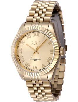 Invicta Specialty 47418 Damenuhr - Quarzwerk - Edelstahl mit goldenem Zifferblatt - 36 mm