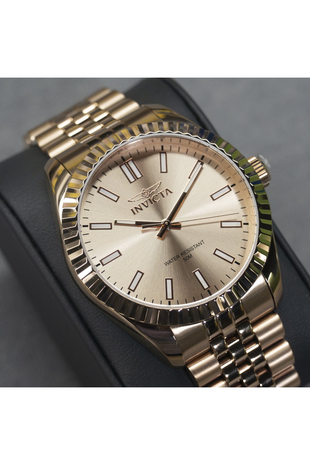 Invicta Specialty 47493 Men's Watch - Quartz Movement - Stainless Steel with Rose Gold Dial - 43 mm