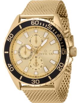 Invicta OCEAN VOYAGE 46275 Herreur - Quartz Movement - Rustfrit stål med gul urskive - 46 mm