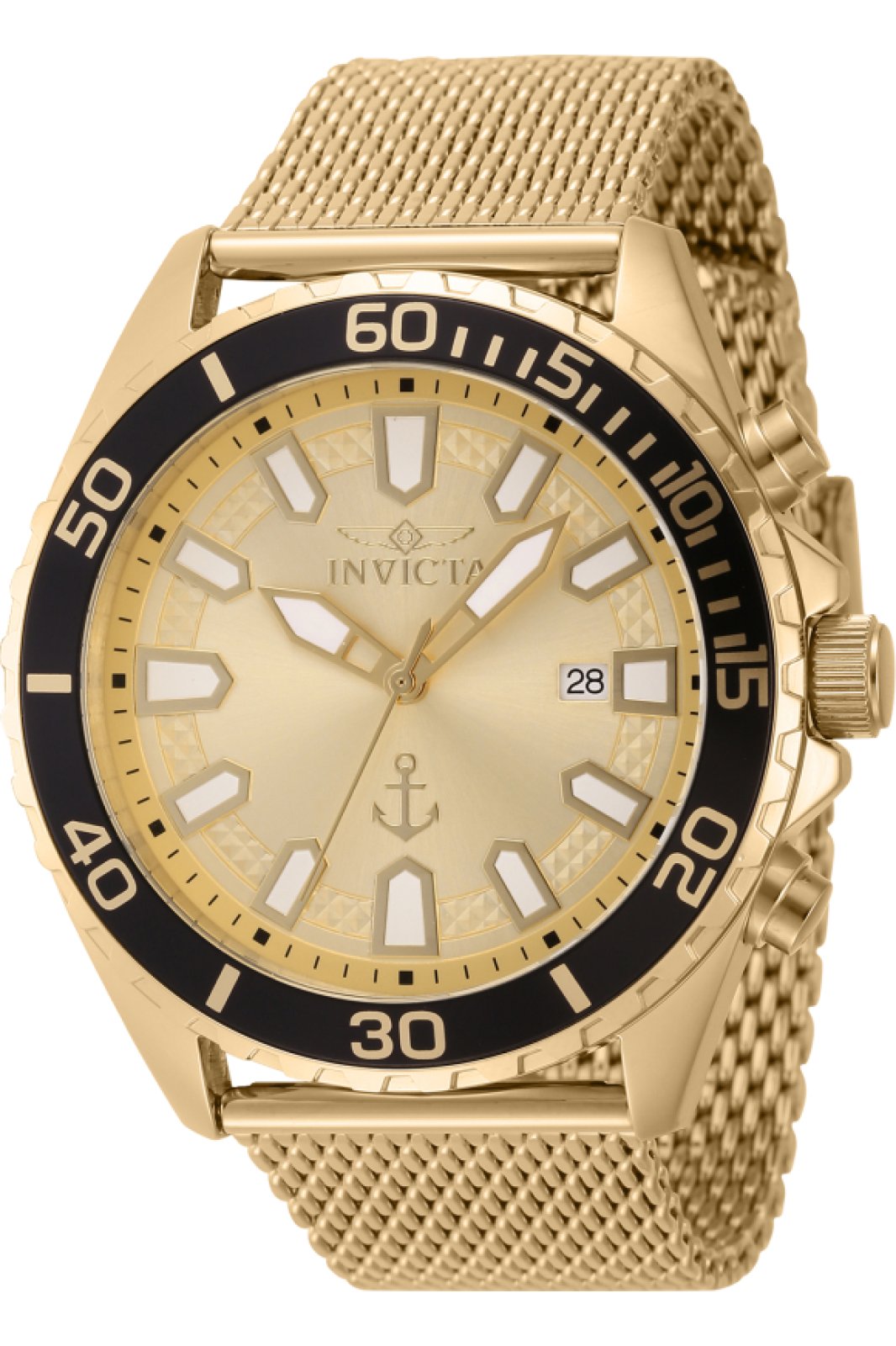 Invicta OCEAN VOYAGE 46271 Herreur - Quartz Urværk - Rustfrit Stål med Gyldent Zifferblad - 46 mm
