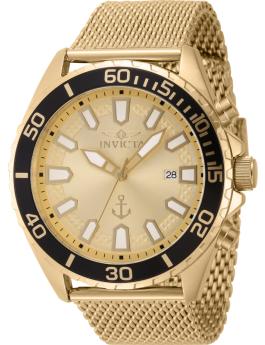 Invicta OCEAN VOYAGE 46271 Herreur - Quartz Urværk - Rustfrit Stål med Gyldent Zifferblad - 46 mm