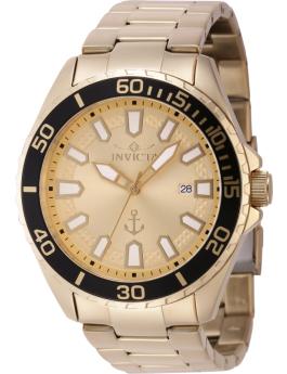 Invicta OCEAN VOYAGE 46279 Herrklocka - Kvartsurverk - Rostfritt Stål med Guld Urskiva - 46 mm