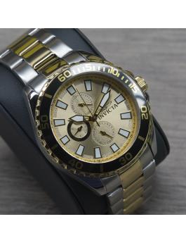 Invicta Pro Diver 47579 Men's Watch - Quartz Movement - Stainless Steel with Gold Dial - 46 mm