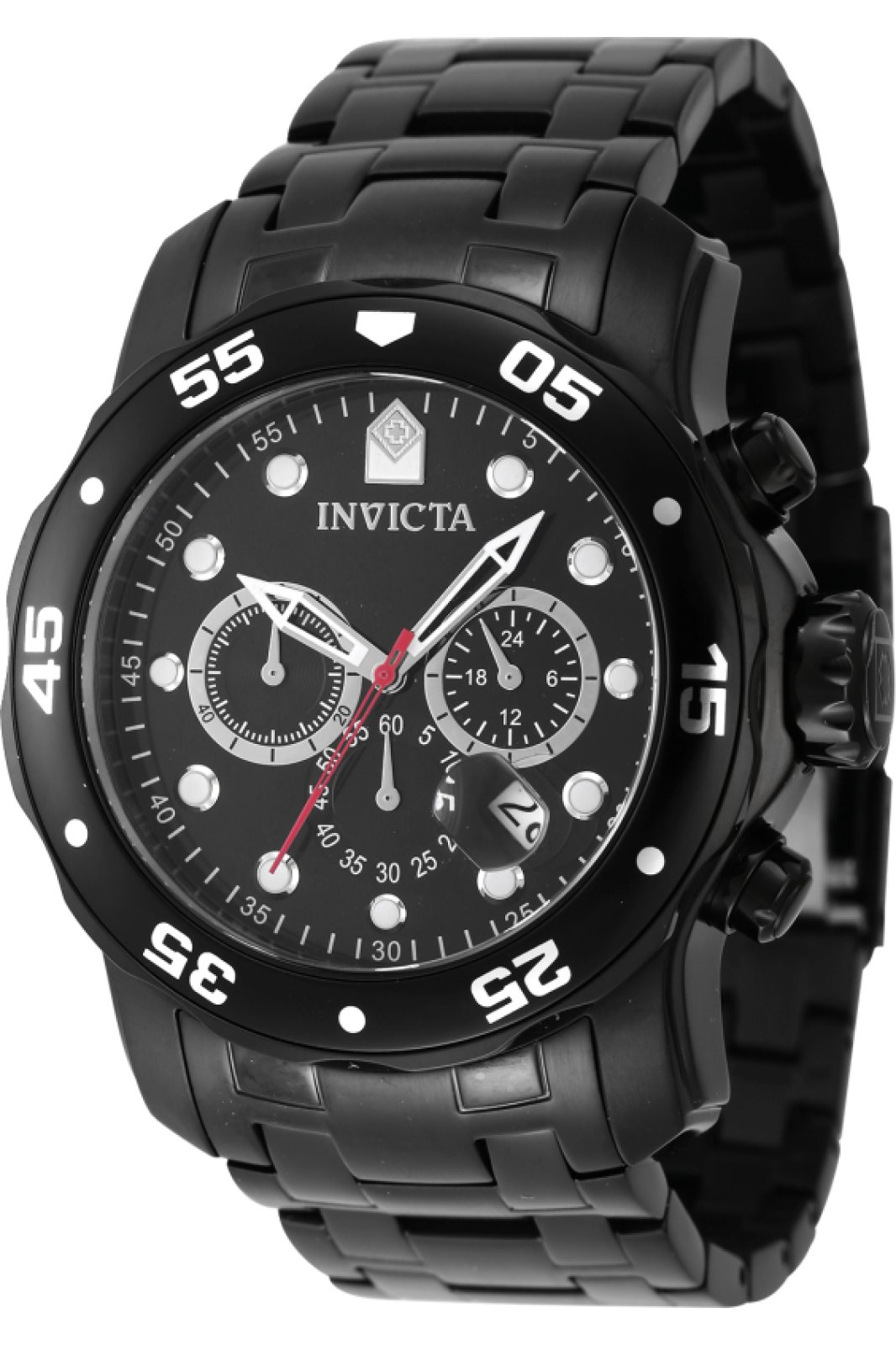 Invicta OCEAN VOYAGE 47618 Herren Uhr - Quartz Bewegung - Edelstahl mit Schwarzem Zifferblatt - 48 mm