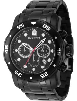 Invicta OCEAN VOYAGE 47618 Herreur - Quartz Movement - Rustfrit St&aring;l med Sort Zifferblad - 48 mm