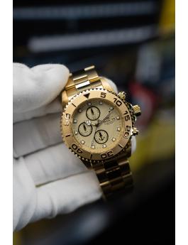Invicta Ocean Voyage 47654 Miesten Kello - Kvartsikoneisto - Ruostumaton Teräs Kultaisella Taululla - 43 mm