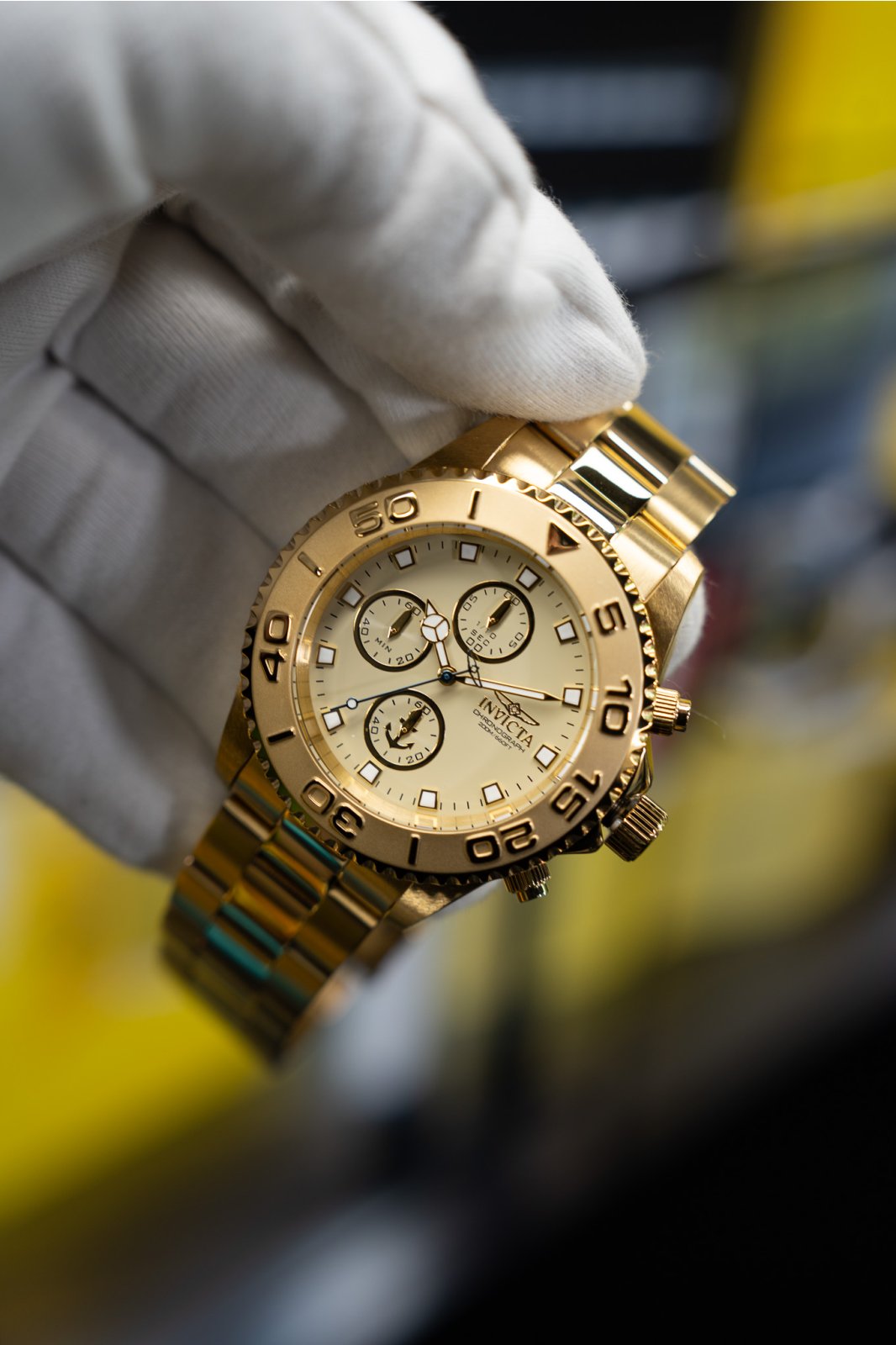 Invicta Ocean Voyage 47654 Miesten Kello - Kvartsikoneisto - Ruostumaton Teräs Kultaisella Taululla - 43 mm