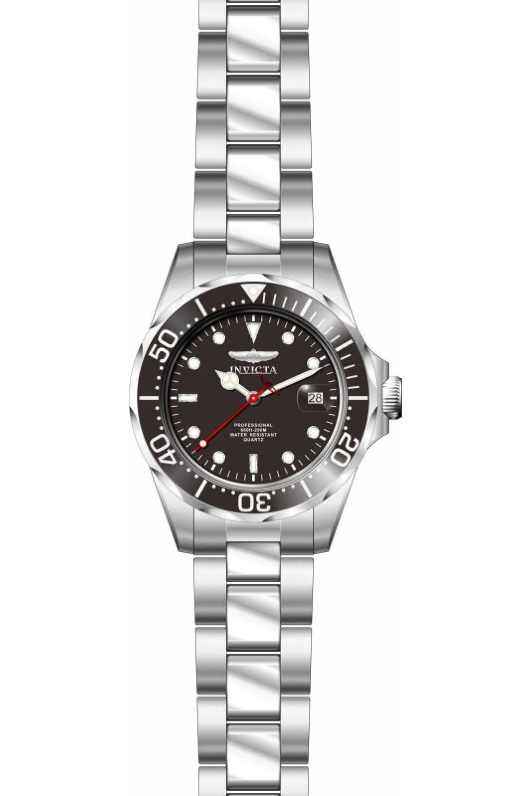 Invicta OCEAN VOYAGE 47667 Herrklocka - Quartz Rör - Rostfritt Stål med Svart Urskiva - 37 mm