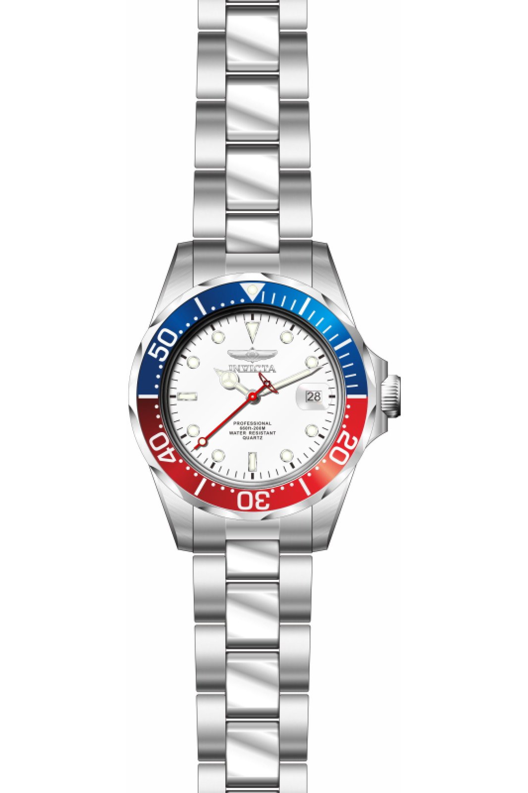 Invicta OCEAN VOYAGE 47668 Herren Uhr - Quartz Bewegung - Edelstahl mit Silbernem Zifferblatt - 37 mm