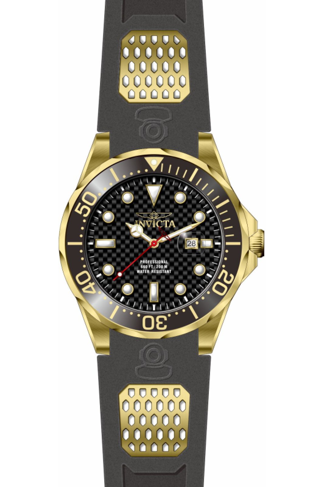 Invicta OCEAN VOYAGE 47689 Herreur - Quartz Movement - Rustfrit Stål med Sort Zifferblad - 47 mm