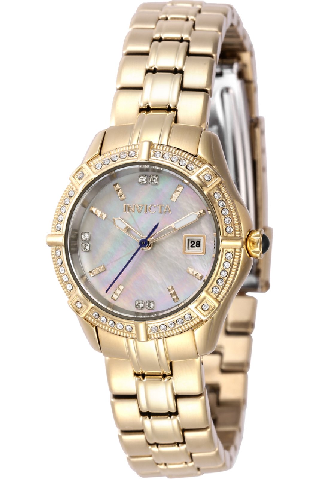 Invicta OCEAN VOYAGE 47702 Damklocka - Kvartsverk - Rostfritt Stål med Moderpärlskiva - 29 mm