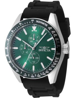 Invicta Aviator 47591 Men's Watch - Quartz Movement - Stainless Steel with Green Dial - 45 mm