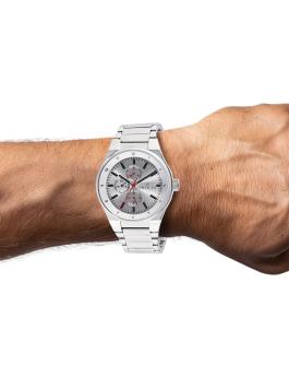 Invicta Racing 47546 Reloj de Hombre - Movimiento de Cuarzo - Acero Inoxidable con Esfera Plateada - 44 mm