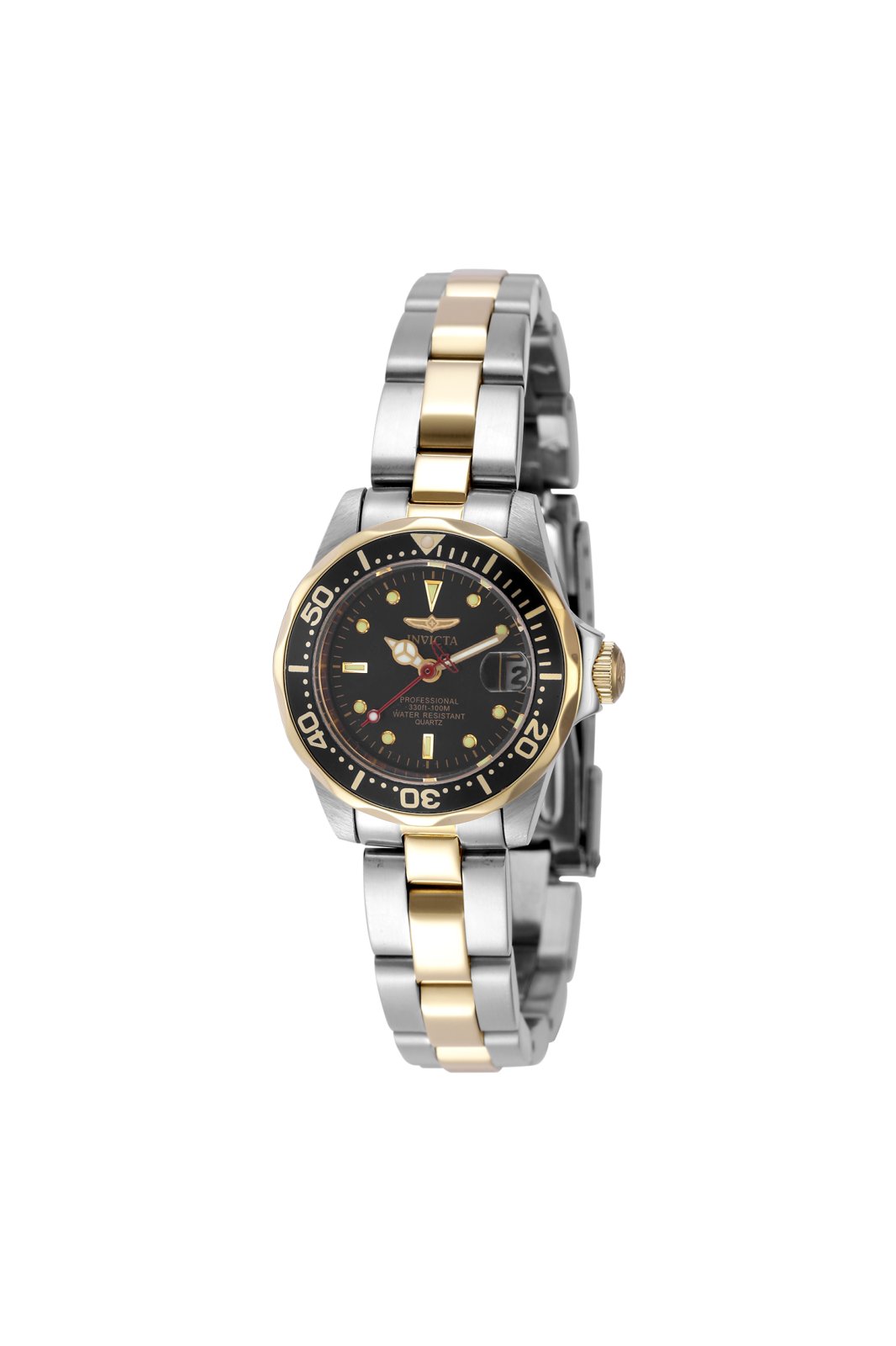 Invicta Ocean Voyage 47678 Ženski ura - Quartz mehanizem - Nerjaveče jeklo s črnim številčnico - 24 mm