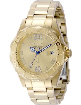 Invicta Ocean Voyage 47696 Relógio Feminino - Movimento Quartz - Aço Inoxidável com Mostrador Dourado - 38 mm