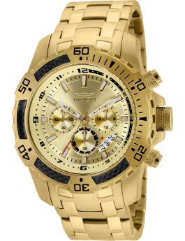 Invicta Pro Diver - SCUBA 24860 Reloj para Hombre - Movimiento de Cuarzo - Acero Inoxidable con Esfera Dorada - 51 mm