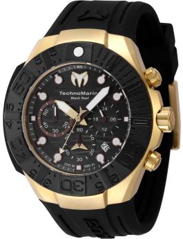 TechnoMarine Reef TM-523012 Reloj de Hombre - Movimiento de Cuarzo - Acero Inoxidable con Esfera Negra - 45 mm