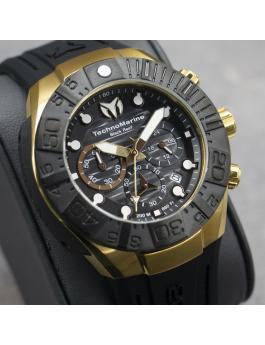 TechnoMarine Reef TM-523012 Herren Uhr - Quartz Bewegung - Edelstahl mit Schwarzem Zifferblatt - 45 mm