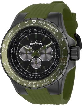 Invicta Aviator 39302 Men's Watch - Quartz Movement - Stainless Steel with Black Dial - 50 mm