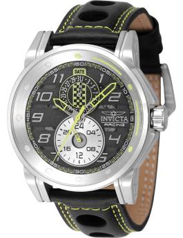 Invicta Racing 47534 Reloj de Hombre - Movimiento de Cuarzo - Acero Inoxidable con Esfera Gris - 46 mm