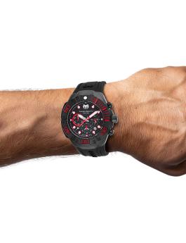 TechnoMarine Reef TM-523010 Reloj de Hombre - Movimiento de Cuarzo - Acero Inoxidable con Esfera Negra - 45 mm