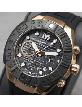TechnoMarine Reef TM-523011 Reloj de Hombre - Movimiento de Cuarzo - Acero Inoxidable con Esfera Negra - 45 mm