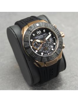 TechnoMarine Reef TM-523011 Reloj de Hombre - Movimiento de Cuarzo - Acero Inoxidable con Esfera Negra - 45 mm