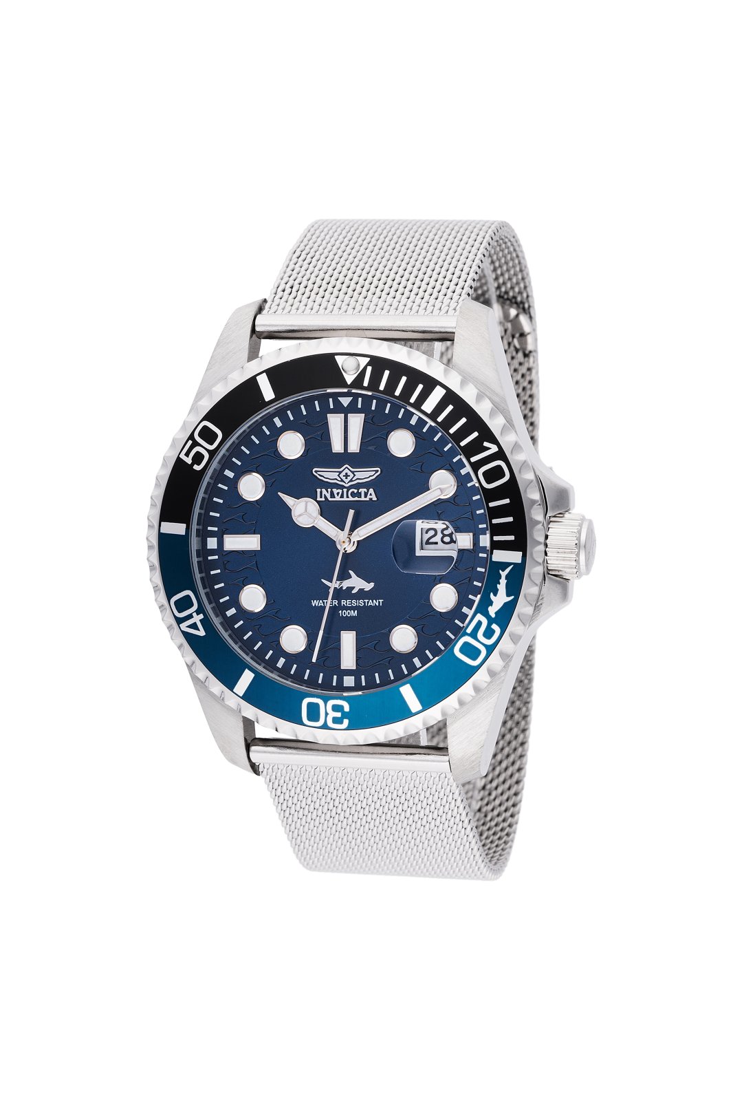 Invicta Pro Diver 47173 Herreur - Quartz Værk - Rustfrit Stål med Blåt Skive - 43 mm