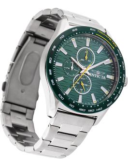 Invicta Racing 47549 Reloj de Hombre - Movimiento de Cuarzo - Acero Inoxidable con Esfera Verde - 44 mm