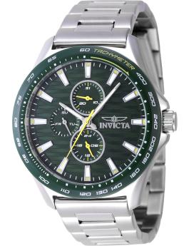 Invicta Racing 47549 Reloj de Hombre - Movimiento de Cuarzo - Acero Inoxidable con Esfera Verde - 44 mm