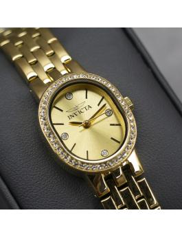 Invicta Angel 48135 Reloj de Mujer - Movimiento de Cuarzo - Acero Inoxidable con Esfera Dorada - 20 mm