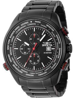 Invicta Aviator 47820 Relógio Masculino - Movimento de Quartzo - Aço Inoxidável com Mostrador Preto - 50 mm