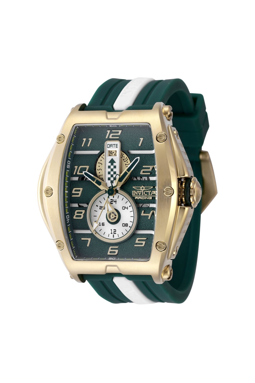 Orologio Invicta Racing 47387 Da Uomo - 57mm, Cassa In Acciaio, Quadrante Verde, Quarzo, Impermeabile 10 Bar