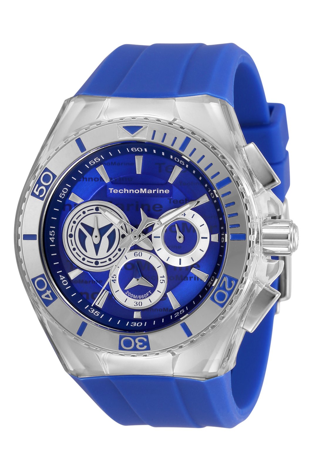 TechnoMarine Cruise TM-118121 Relógio Masculino - Movimento Quartz - Aço Inoxidável com Mostrador Azul - 46 mm