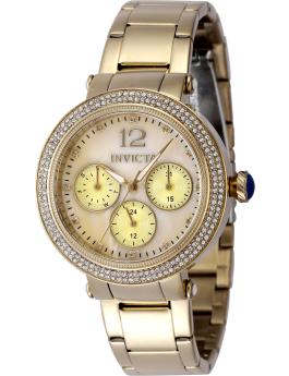 Invicta Bolt 48113 Reloj de mujer - Movimiento de cuarzo - Acero inoxidable con esfera dorada - 37 mm
