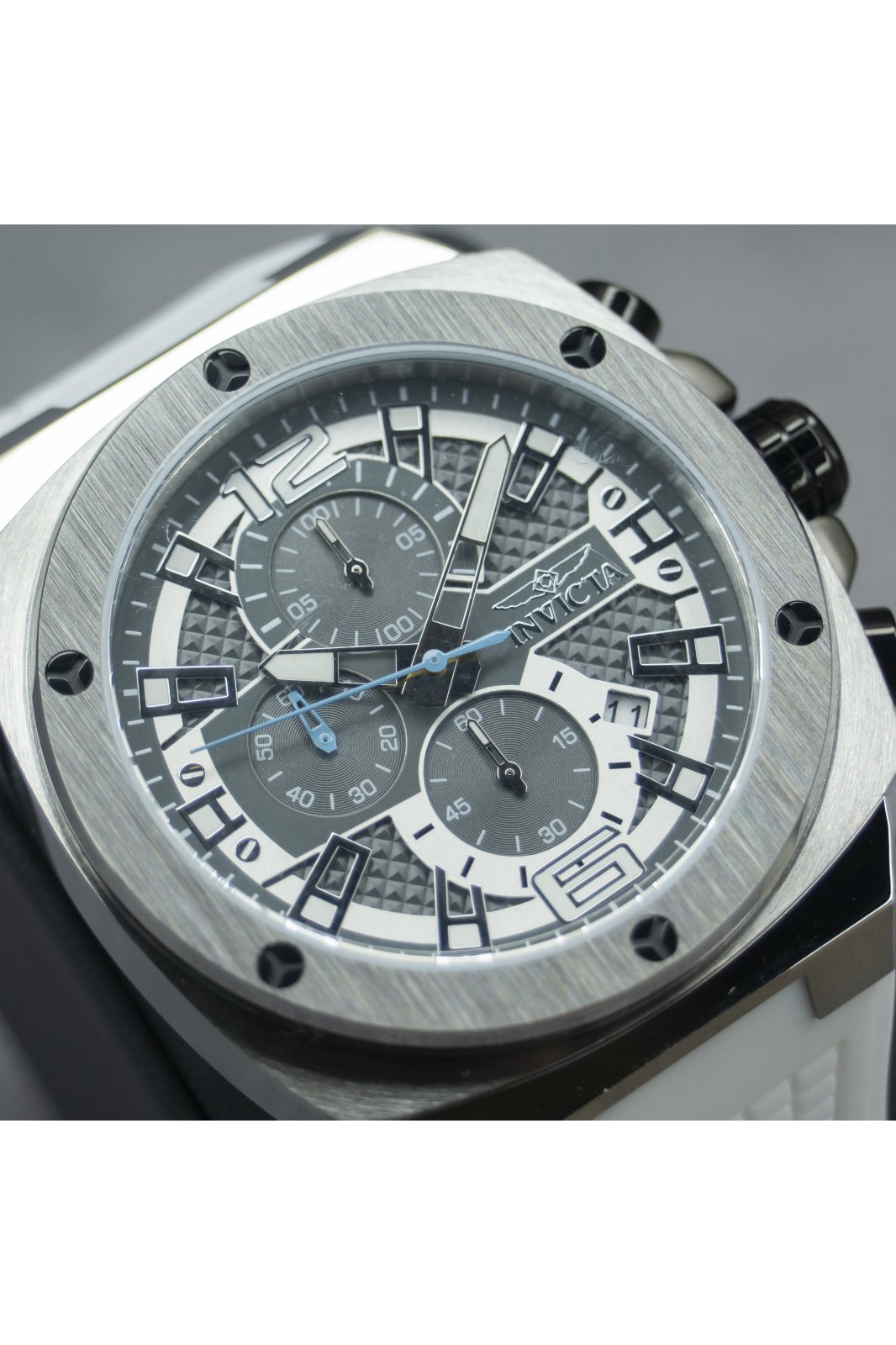 Invicta Racing 48163 Men's Watch - Quartz Movement - Stainless Steel with Grey Dial - 47 mm