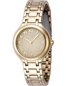 Invicta Wildflower 48231 Damenuhr - Quarzwerk - Edelstahl mit goldenem Zifferblatt - 32 mm
