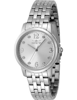 Invicta Angel 48255 Relógio Feminino - Movimento de Quartzo - Aço Inoxidável com Mostrador Prateado - 32 mm