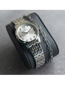Invicta Angel 48255 Relógio Feminino - Movimento de Quartzo - Aço Inoxidável com Mostrador Prateado - 32 mm